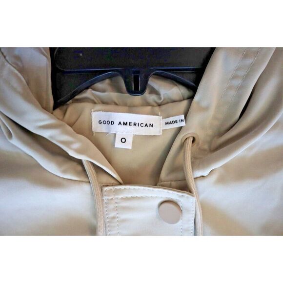 Good American GP0784 Women's Sz 0 Summer Sand/Beige Hooded Volume Jacket - Picture 3 of 13